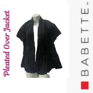 Black Babette Accordion Pleat Over Jacket